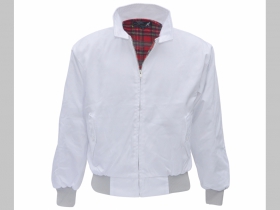 Harrington KNIGHTBRIDE bunda bez loga s podšívkou červené káro TARTAN "jar/jeseň farba: biela  materiál: 65%polyester 35%bavlna